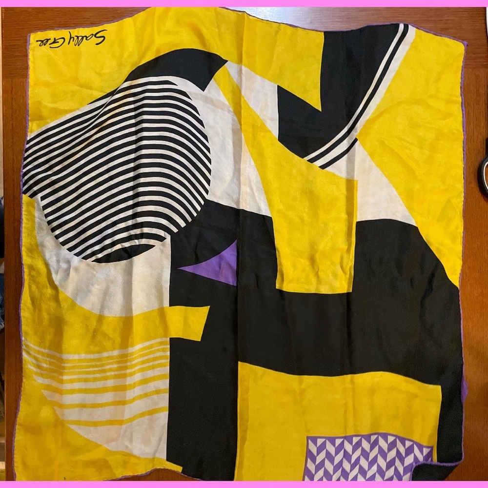 Vintage Sally Gee Large Silk  Scarf